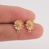 10pcs Tiny Daisy Stud Earring,Gold Sun Flower Earring,Sunflower Earring Post Sunflower