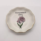 Modern Expressions November Peony Zodiac Flower Trinket Tray New Peony
