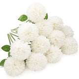 12pcs Artificial Chrysanthemum Ball Flowers Silk Hydrangea Bridal White-12pcs Hydrangea