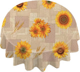 Round Tablecloth Sunflower Tablecloth Petal Bloom Plant 60 inch Sunflower 1 Sunflower