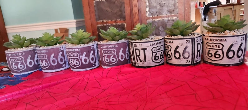 7 Pc Faux Plant California RT. 66 Set Green Plant