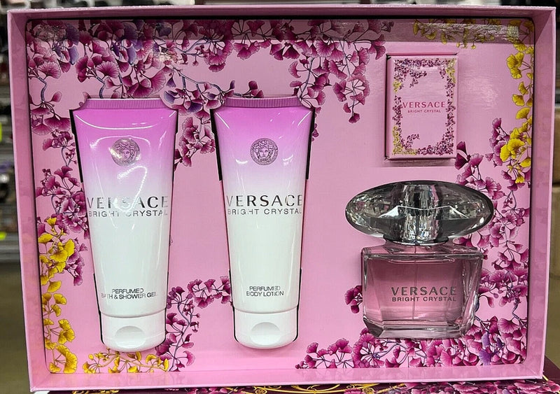Versace Bright Crystal Eau de Toilette 4PCS Gift Set For Women EDT