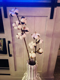 Idyllic Pack of 6 Cotton Stems Natural Dried Cotton Each Stem is 31in long -NEW Dried Flower