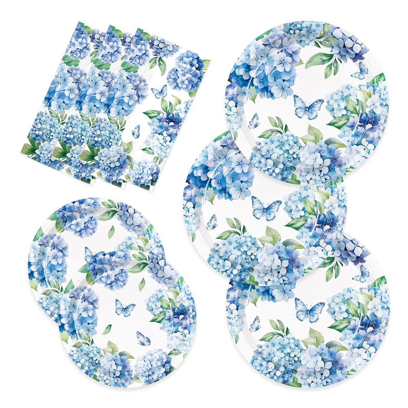 150pcs Hydrangea Plates Napkins Hydrangea Party Supplies Floral Tableware Set... Hydrangea