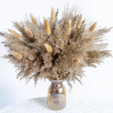 WILD AUTUMN Fluffy Boho Decor Dried Grass - White,beige,brown,natural Pampas Grass
