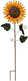 Metal Sunflower Yard Stake with Crow Decor Fall Stake Outdoor Decor for Patio Sunflower