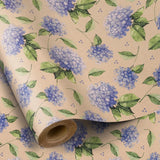 Hydrangea Wrapping Paper for Women Girls, Mini Roll, Delicate Blooming Floral Gi Hydrangea