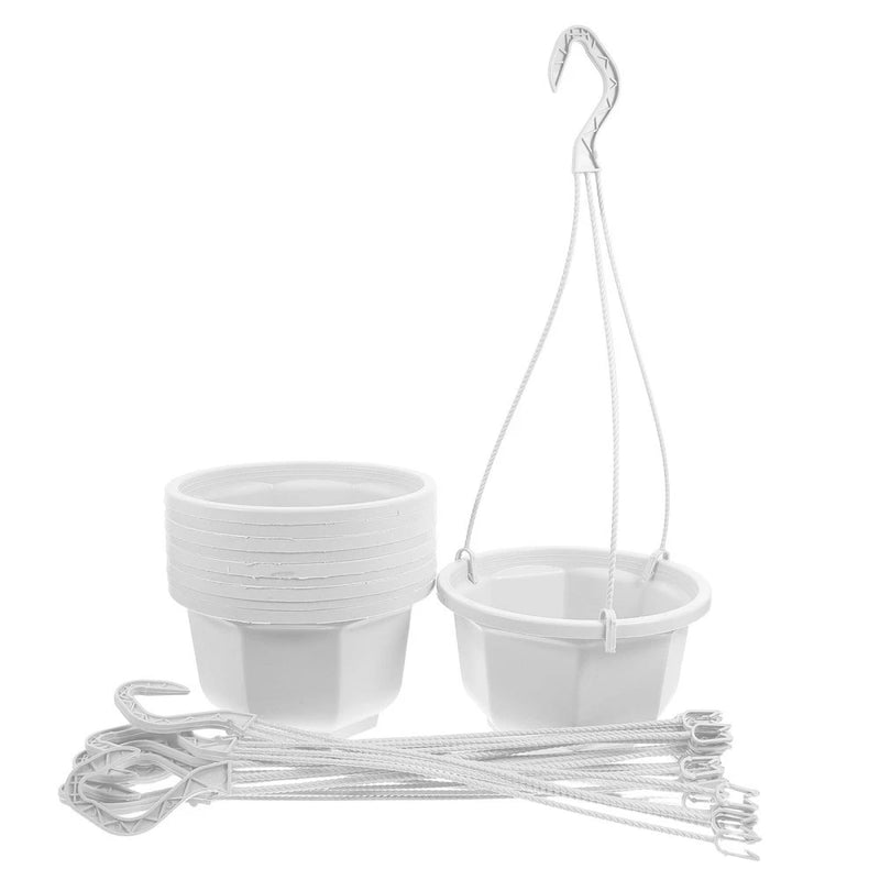 10 Sets Plastic Hanging Planters With Chain Basket And Hook For Garden Decor Garden Plants