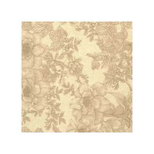 04048 Floral Blender Tan - Cotton Quarter Yard Flowering Plants