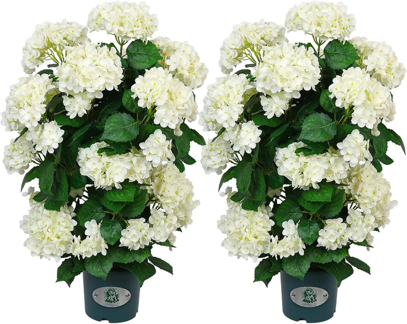 Faux Hydrangea Tree Ð 30 Inch Hydrangea Tree Artificial with White Flowers, UV R Hydrangea