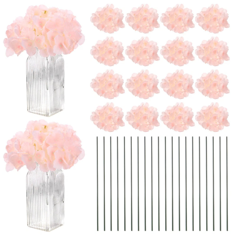 40-Pack Silk Hydrangea Flowers for Home Decor [Light Pink] Hydrangea