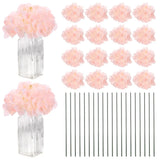 40-Pack Silk Hydrangea Flowers for Home Decor [Light Pink] Hydrangea