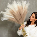 Faux Pampas Grass, 9 PCS 37''/3.1FT Tall Fluffy Fake Pompas Floral, Large Artifi Pampas Grass