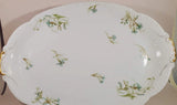 Antique Haviland Schleiger 472d Blank 9 Turquoise Carnations 20  inch Platter Carnation