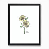 June Sunflower Birth Flower Art Pri Framed Wall Art Poster Canvas Print Picture Sunflower