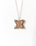 Handmade Real Flower Resin Necklace Hydrangea Star Pendant Unique Gift For Her Hydrangea