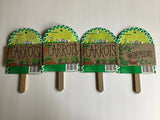 4pc Country Garden Wooden Plant Sign Carrots Watermelons Hand Painted Vintage Garden Plants