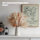 73Pcs Natural Dried Pampas Grass Flowers Feather Bouquet Bunch Flower Home Decor Pampas Grass