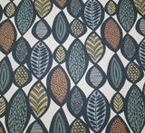 Amanda in Mineral BTY Richloom 80% Cotton / 20% Linen 54" Wide Leaves Flowering Plants
