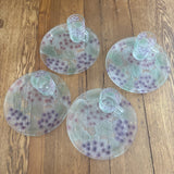 Vintage KIG INDONESIA HYDRANGEA  Snack Set Of 4, 4 Plates/4Cups Hydrangea