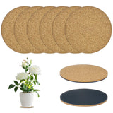 6-Pack 4 in Double Layers Cork Plant Coasters for Garden [Navy Blue, Wood Tone] Garden Plants