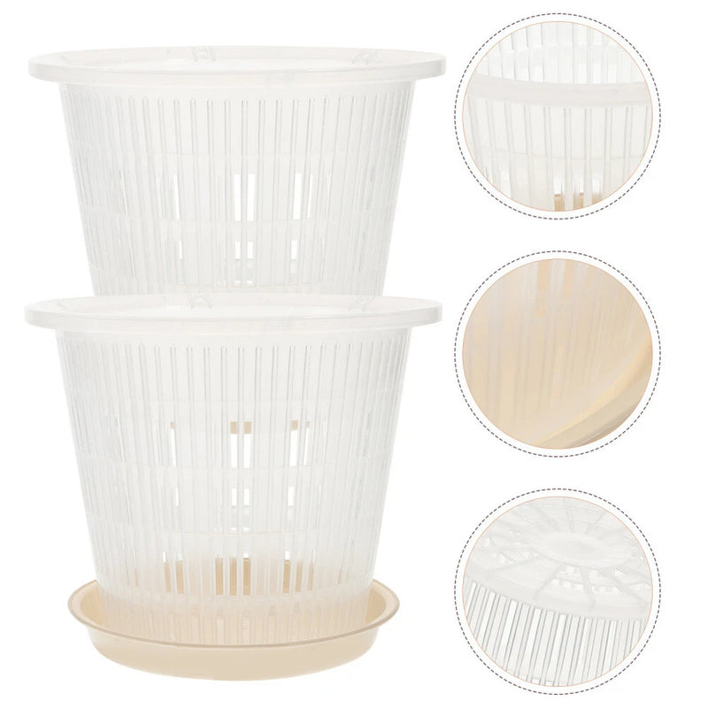 5 Sets Nursery Pot Orchid Flowerpot Base Plastic Garden Pots Plant Garden Plants