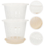 5 Sets Nursery Pot Orchid Flowerpot Base Plastic Garden Pots Plant Garden Plants