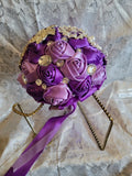 Jewled Light And Dark Purple  Wedding Boquet Lots Of Detail. Bouquet