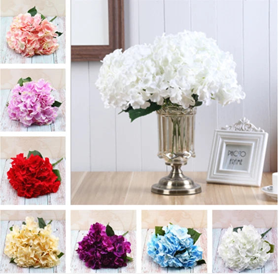 5 Heads Wedding Artificial Hydrangea Silk Flower Home Party Bouquet Decor Hot Hydrangea