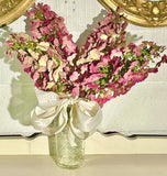 Dried Oakleaf Hydrangea Bouquet Red Flower 4 Stems LARGE Arrangement Hydrangea