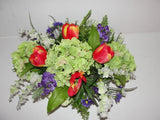 Succulents Summer Tuscan Silk Flower Arrangement Hydrangea Tulip Wisteria Hydrangea