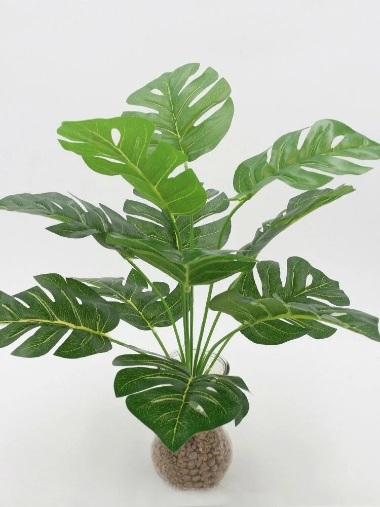 Artificial Monstera Plants Tropical Palm Leaves Home Office Decoration Green Plant