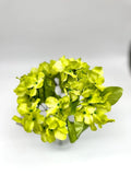 3  Hydrangea Bushes 6 heads Bouquet Silk Artificial Flowers - 12 Inches High Green Plant