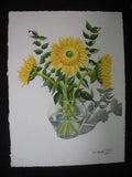 Sunflower 2, Flower, Original Watercolor Painting, Signed, Art, 22x30 inches Sunflower