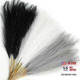pcs Black Faux Pampas Grass Tall, 21.6in Artificial 30 Black & White & Grey Pampas Grass