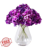 KISLOHUM Artificial Hydrangea Flower Heads 10 Purple Silk Stems Hydrangea
