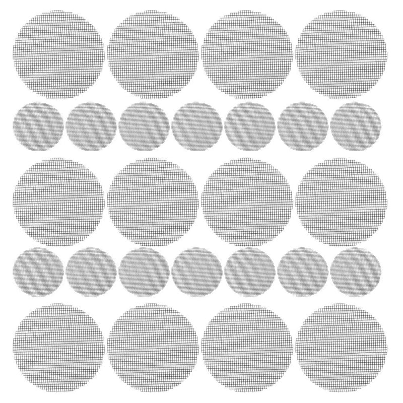 Round mesh pot drainage insert set of 100, gray grid discs