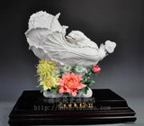 Dehua White Porcelain Peony Flower Baicai Cabbge Golden Toad Spittor Ruyi Statue Peony