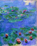 Claude Monet Water Lilies Red 8x10 Canvas Print | Small Impressionist Wall Art Lily
