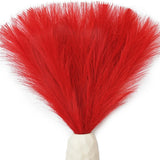 Red Silk Pampas Grass Bouquet 20 Stems 17.7in Fluffy Artificial Pampas with B... Pampas Grass
