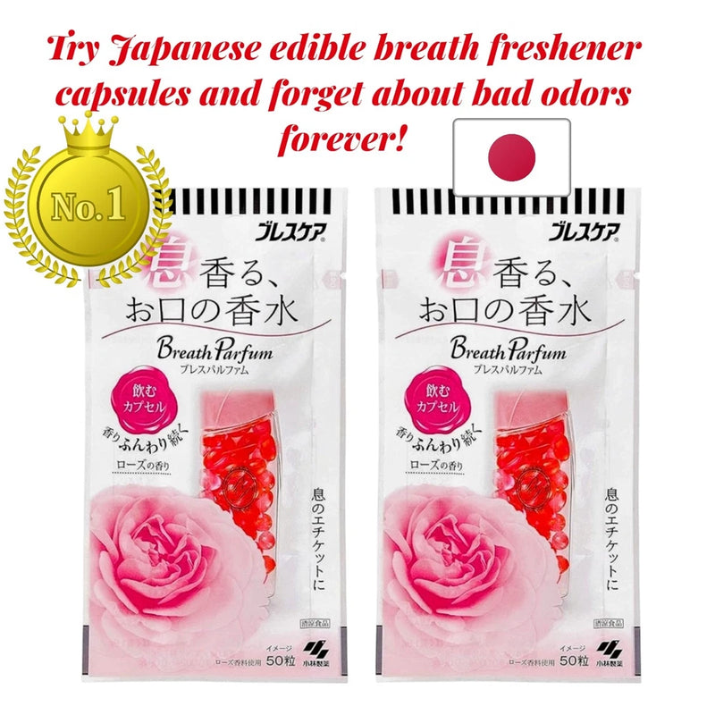 Kobayashi Breath Parfum Rose Scent Capsules 50ct x2 Set Oral Perfume Japan Bouquet