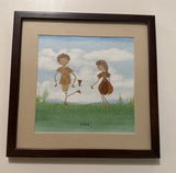 Hand made by the Livelyhood program. Picture made  with dried leaves. 9Ó sq Dried Flower