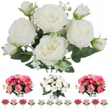 4Pcs Artificial Silk Peony Rose Flower Fake Wedding Bouquet DIY Home Party Decor Peony