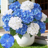 12 Heads Artificial Flowers for Outdoors, UV Resistant Faux Hydrangea Flowers... Hydrangea