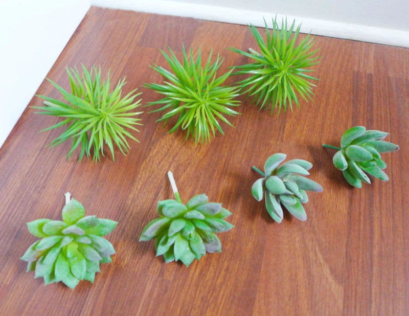 Artificial Mini Succulents Plants Set of 7 Mini Pine tree Grass Green Plant