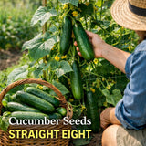Straight Eight Cucumber Seeds | Productive Heirloom Slicing Cucumber  30 seeds Garden Plants