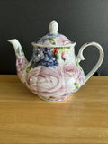 NEW KENT POTTERY WHITE,PINK CABBAGE ROSES-BLUE HYDRANGEAS-4 Cups Hydrangea