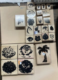 Stampin' Up Definitely Decorative Hydrangea 1998 Wood Rubber Stamp Set of 24. Hydrangea