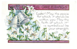 Easter Greetings Bell Lily Flower Embossed Vintage Postcard Whitney Made 1925 Lily