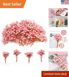 1500+ Mini Pink Dried Babys Breath Flowers, 50pcs Baby Breath Bouquet, 6'' Na... Dried Flower